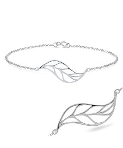 Huge Leaf Silver Bracelet BRS-214